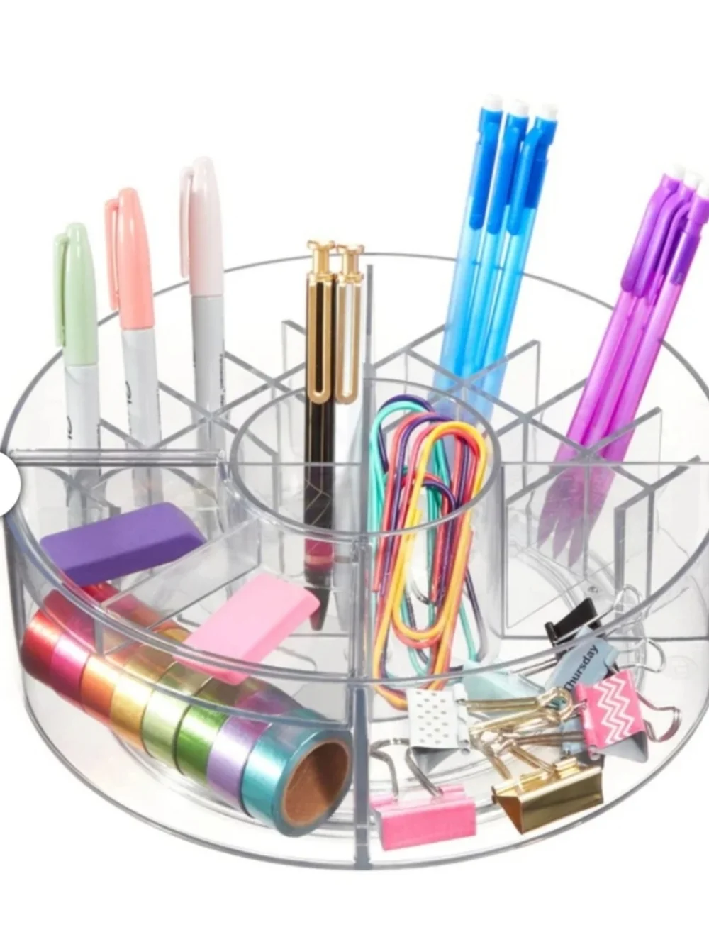 Clear Rotating Circle Storage Organizer
